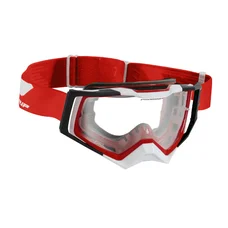 MASQUE/LUNETTES CROSS PROGRIP 3309 TR RAPID ROUGE/BLANC/NOIR ECRAN TRANSPARENT ANTI-RAYURES/ANTI U.V./ANTI-BUEE (HOMOLOGUE CE-EN-N° AC-96025 REV.2)