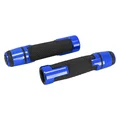 REVETEMENT POIGNEE AVOC MOTO ON ROAD ANTIDERAPANTE AVEC EMBOUT DE GUIDON ADAPTABLE YAMAHA 700 MT-07 BLEU ANODISE (PAIRE)