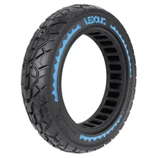 PNEU TROTTINETTE PLEIN CROSS 10 X 2.50/B34 NOIR LISERET BLEU ULTRALEGER (LARGEUR INTERIEUR 43mm)