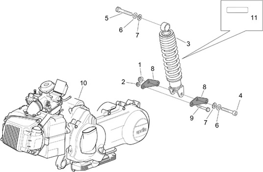 Moteur - Suspension arriere