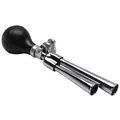 BELL- HORN  CHROME-DOUBLE TROMPET  (SOLD ON CARD)