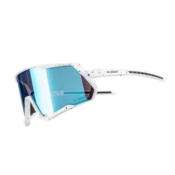 LUNETTES VELO ADULTE GIST MASK MONTURE BLANC VERRE BLEU POLYCARBONATE (PROTECTION 100% CONTRE UVA, UVB, UV)