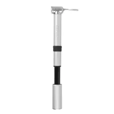 POMPE MINI ROUTE ZEFAL ROAD MICRO ALU ARGENT  7BARS L165mm VP/VS 95g POUR PNEU SECTION 25 à 32mm AVEC CLIPS FIXATION