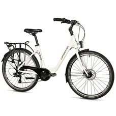 VELO MUSCULAIRE CITY BIKE 26 LEADER FOX DOMESTA 2025 FEMME BLANC 7V CADRE ALU 19 POUCES (TAILLE ADULTE 175 à 183 cm)