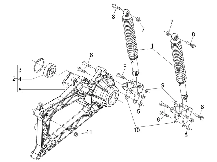 Suspension arrière - Amortisseur/s 