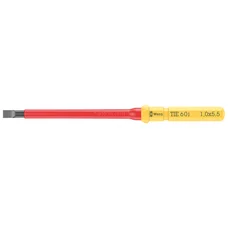 EMBOUTS/LAMES INTERCHANGEABLES ISOLE WERA KOMPAKT VDE 60 A FENTE/PLAT 1x5,5x157 mm JAUNE/ROUGE (VENDU A L'UNITE)  -MARQUE ALLEMANDE POUR LES ATELIERS-