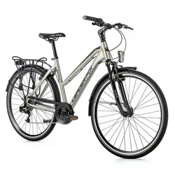 VELO MUSCULAIRE CITY BIKE 28 LEADER FOX FERRARA FEMME ARGENT 8V CADRE 20 POUCES (TAILLE ADULTE 180 à 188 cm)