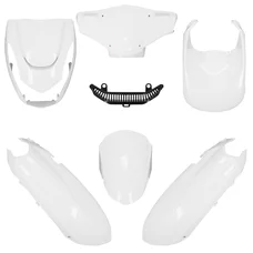 FAIRINGS/BODY PARTS FOR PEUGEOT 50 KISBEE- ALL MODELS 2 Stroke/4 Stroke 2010>2018 GLOSS WHITE (6 PARTS KIT)  -P2R-