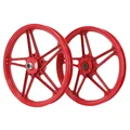 WHEEL SET 17" (BERNARDI TYPE) FOR PEUGEOT 103 MVL, VOGUE- RED (PAIR)  -SELECTION P2R-
