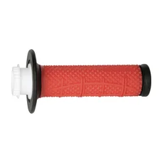 REVETEMENT POIGNEE PROGRIP MOTO OFF ROAD 809 SIMPLE DENSITE NOIR/ROUGE CLOSED END 115mm (AVEC LOCK ON - LIVRER AVEC 7 EMBOUTS 2T ou 4T) (CROSS/MX) (PAIRE)