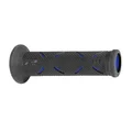 GRIP- PROGRIP ON ROAD 717 DUAL DENSITY BLACK/BLUE 122mm OPEN END (PAIR) (ROAD BIKE)