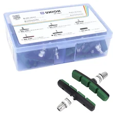 PORTE PATIN FREIN POUR VAE/E-BIKE V-BRAKE A VIS DEPORTE MARWI 75mm NOIR/VERT KEVLAR (COFFRET 25 PAIRES)