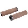 POIGNEE VTC / CITY NEWTON EFFET LIEGE MARRON LOCK ON NOIR L131mm AVEC BOUCHON NOIR (PAIRE)
