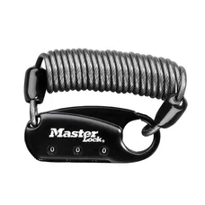 ANTIVOL CABLE A COMBINAISON MASTERLOCK L 90cm NOIR - POUR CASQUE/SAC