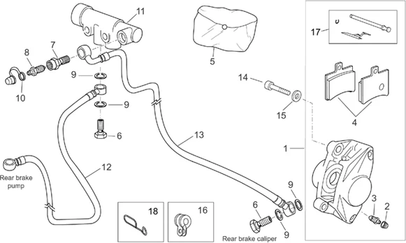 Pince frein arrière