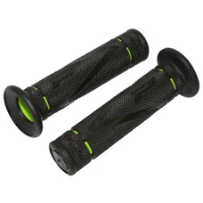 GRIP- PROGRIP ON ROAD 838 DUAL DENSITY GREEN/BLACK 122mm CLOSED END (PAIR) (ROAD BIKE)