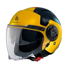 HELMET-OPEN FACE MT VIALE SV S BETA D3 DUAL SCREEN- BLUE/MATT YELLOW   XS (ECE 22.06)
