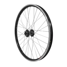 WHEEL FOR MTB 24 - FRONT - KARGO /E-BIKE - DISC ALU DOUBLE WALLLED - SHIMANO HUB M475 DISC 6 HOLES - BLACK - QUICK RELEASE - Reinforced - Stainless spokes.