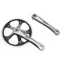 PEDALIER ROUTE FIXIE 3.30 ALU ARGENT 165mm PLATEAU 46D. (FIXIE / SINGLESPEED) DIAM. 130mm