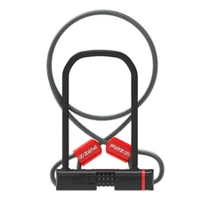 ANTITHEFT FOR BICYCLE -U LOCK ZEFAL K-TRAZ U13 - COMBINATION LOCK- 115x230mm Ø 13mm +EXTENDER 1.2M WITH CLIP BRACKET- SECURE LEVEL SILVER - ideal for ebike - 2 Stars Fub Approved