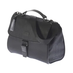 SAC A MAIN VELO BASIL NOIR WATERPROOF 6L LIVRE SANS FIXATION CLIP COMPATIBLE BASIL/KLICKFIX FIXATION VAE/E-BIKE BASIL (26x14x32cm)