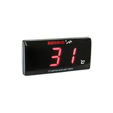 THERMOMETER DIGITAL KOSO SUPER SLIM RED (0 > 120°C/12V/56,4x27x11mm)