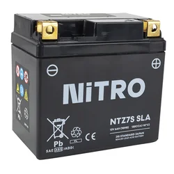 BATTERY 12V 6 Ah NTZ7S NITRO SLA MAINTENANCE FREE "READY TO USE" (Lg114xWd71xH106) (EQUALS YTZ7S / AGM / GEL)
