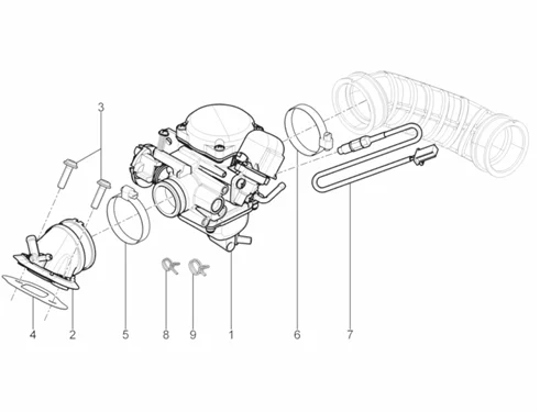 Carburateur complet - Raccord d'admission