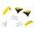FAIRINGS/BODY PARTS FOR RESTYLING SUZUKI 125, 250 RM 2001>2008 Yellow/white (OEM color) ( 7 parts kit )   -POLISPORT-
