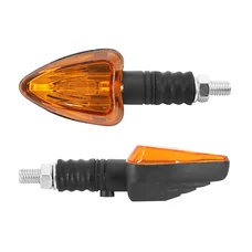 CLIGNOTANT UNIVERSEL REPLAY TRIANGLE A AMPOULE BA9S ORANGE/NOIR AVEC TEMOIN BASE COURTE (L 83mm / H 37mm / L 27mm) (HOMOLOGUE CE) (PAIRE)