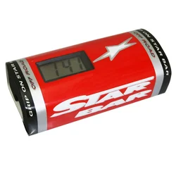 BAR PAD  - MOTO CROSS STAR BAR BOOSTER CHRONO RED- WITH INTEGRATED TIMER.