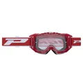 MASQUE/LUNETTES CROSS PROGRIP 3303 TR VISTA ROUGE ECRAN TRANSPARENT ANTI-RAYURES/ANTI U.V./ANTI-BUEE (HOMOLOGUE CE-EN-N° AC-96025 REV.2)