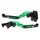LEVIER DE FREIN/EMBRAYAGE MOTO REGLABLE/RETRACTABLE POUR KAWASAKI 900 Z900, 650 Z650 VERT ANODISE CNC (PAIRE) -AVOC