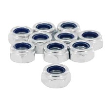 ECROU 6 PANS NYLSTOP/FREIN M12 x 1,75 ACIER ZINGUE (VENDU PAR 10) -SELECTION P2R