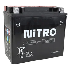 BATTERIE 12V 18 Ah NTX20L-BS NITRO MF SANS ENTRETIEN AVEC PACK ACIDE (Lg175xL87xH155mm) (EQUIVALENT YTX20L-BS)