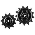 GALET DERAILLEUR TRIPEAK 11-13 DENTS ROULEMENT G5 CERAMIQUE POUR SHIMANO GRX/XT/RD-GRX810/815 11V. NOIR (4 RONDELLES DURACE/4 RONDELLES ULTEGRA ,105) (BLISTER DE 2)