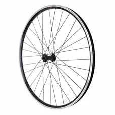 ROUE VTC 700X35 M240 AVANT ALU NOIRE RENFORCE MOYEU MICHE MAGNUM NOIR BLOCAGE SPECIAL LOUEUR (JANTE DOUBLE PAROI AVEC OEILLETS-RAYONNAGE INOX) JANTE 19C 32 RAYONS