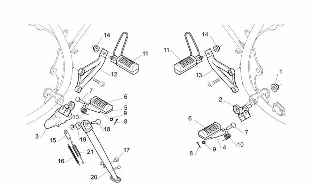 Béquille latérale-Repose Pieds
