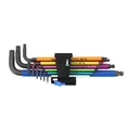 CLE MALES COUDEES 6 PANS/ALLEN WERA 950 HF HEX PLUS BLACKLASER METRIQUE (AVEC FONCTION RETENUE) (SET 9 PIECES) -MARQUE ALLEMANDE POUR LES ATELIERS