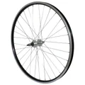 WHEEL FOR MTB- 26" P2R REAR -ALUMINIUM- BLACK DOUBLE-WALLED - ALUMINIUM HUB FOR FREEWHEEL 7/6 Speed SOLID SPINDLE
