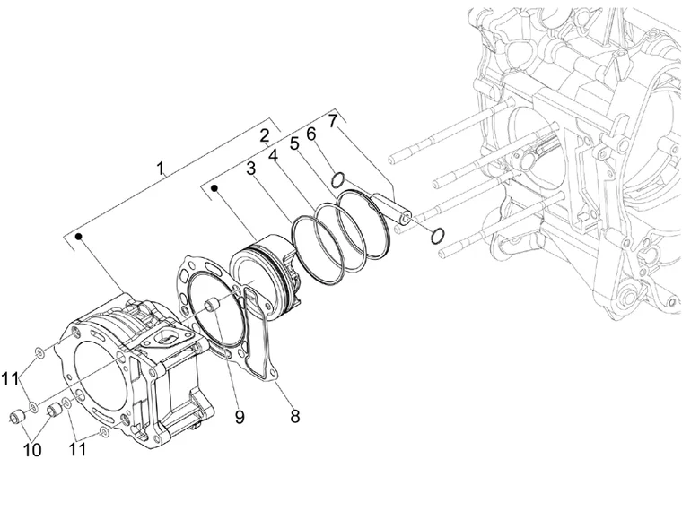 Groupe cylindre-piston-axe 
