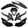 FAIRINGS/BODY PARTS FOR 50cc MOTORBIKE  BETA 50 RR 2012> BLACK (7 PARTS KIT)  -P2R-