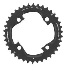 PLATEAU VTT 4BRA D.104 POUR SHIMANO XT M785 STRONGLIGHT DOUBLE 38DTS EXTERIEUR NOIR (POUR INTERIEUR 24/26DTS) NON FILETE - EPAISSEUR 5mm 10V.