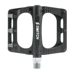 PEDALE VTT PLATEFORME DESCENTE / BMX SWITCH FREERIDE ALU CNC NOIR FILETAGE 9/16 AVEC PICOTS (PAIRE) 110x100mm