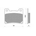 BRAKE PADS NEWFREN FOR YAMAHA 850 TDM 1991>2001, 900 XJS DIVERSION 1995>2003, 1100 BULLDOG 2002>2006, 1200 V-MAX 1991>2003   (L 64mm - H 54.5mm - thk 9mm)  (FD0068TS)  (TOURING SINTERED)