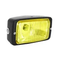 PHARE/PROJECTEUR CYCLO UNIVERSEL RECTANGLE NOIR VITRE JAUNE DIAM 140 mm (AMPOULE BA20D)  -SELECTION P2R-