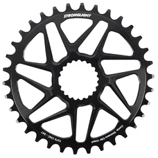 PLATEAU VTT DIRECT MOUNT POUR SHIMANO FC-M6100/M6120/M6130/FC-M7100/M7120/M7130/FC-M8100/M8120/M8130 STRONGLIGHT MONO ALU NOIR 34DTS - EPAISSEUR 3mm 12V.