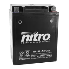 BATTERIE 12V 14 Ah NB14L-A2 NITRO SLA SANS ENTRETIEN PRETE A L'EMPLOI  (Lg134xL89xH166mm) (EQUIVALENT YB14L-A2 / AGM / GEL)