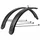 GARDE BOUE TRINGLES 20'' EUROFENDER TEMPO SQUARE 72mm NOIR MAT (PAIRE) AVEC FIXATION DOUBLES TRINGLES AMOVIBLES NOIRES (COMPATIBLE LEADER FOX MODELE HARLAN)