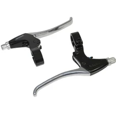 LEVIER DE FREIN VTT/VTC V-BRAKE 4 DOIGTS NEWTON ALU ARGENT/NOIR (PAIRE SUR CARTE)